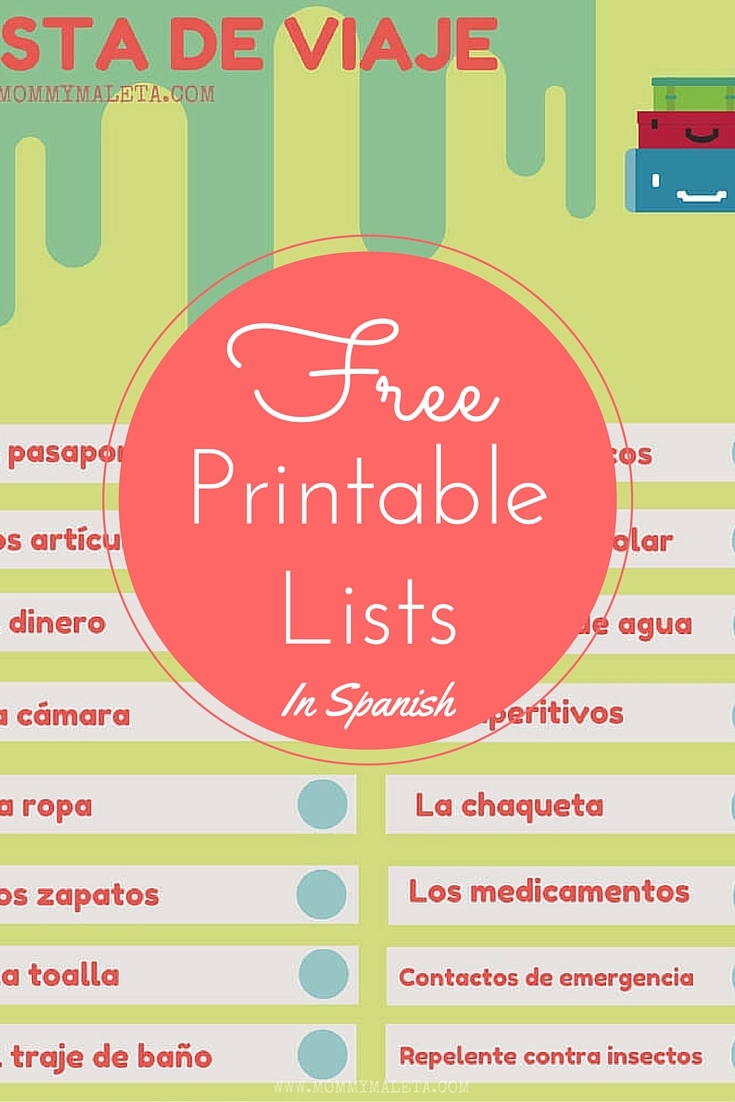 Freebie Printable Lists In Spanish - MommyMaleta